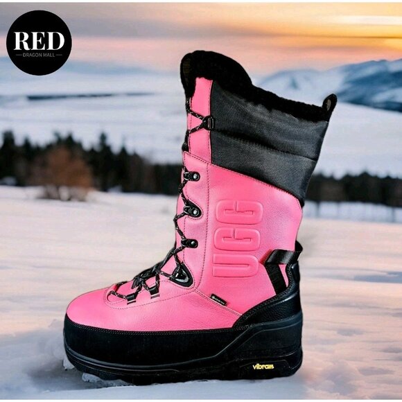 UGG SHASTA BOOT TALL PINK GLOW LEATHER WOOL ALL GENDER BOOTS - SIZE US M9/W10 - Picture 7 of 13